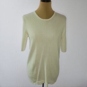 Banana Republic Cream Short Sleeve Knit Top